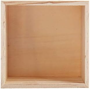 Calpalmy 12 PCs 4 '' x 4 '' Caixa de artesanato de organizador de armazenamento de caixa de madeira rústica para decoração de casa