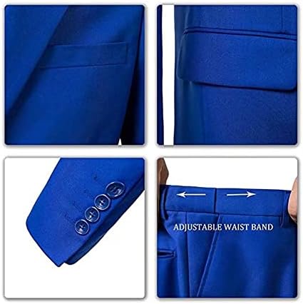 Furuyal Men's Suits 3 peças Fit Fit Suit Set, dois botões de casamento Tuxedo Solid Blazer Jacket Colrent com gravata