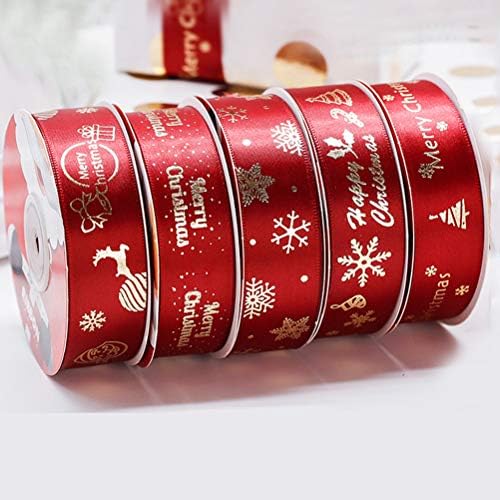 Doitool1 Roll Roll Polyester Stamping Ribbon Decoração de Christmas Pacotes de embalagem corda Decaração da cozinha em casa