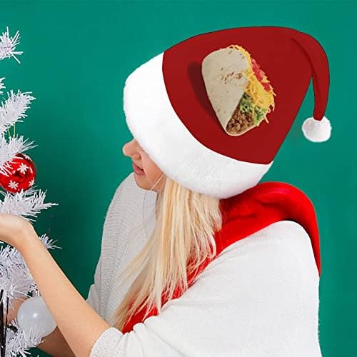 Taco Plush Chattle Chat Chat de chapéu de Papai Noel com borda de pelúcia e Decoração de Natal de Liner Comfort