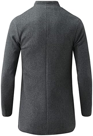 Mistura de lã de casaco de trincheira masculina de Zsbayu mistura de jaqueta longa de comprimento de capa de capa de pegador de petróleo