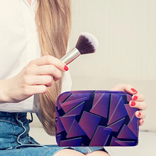 Mosaico de fragmento geométrico Bolsa de bolsa de maquiagem Pequena para a bolsa Bolsa cosmética Bolsa de higiene pessoal portátil