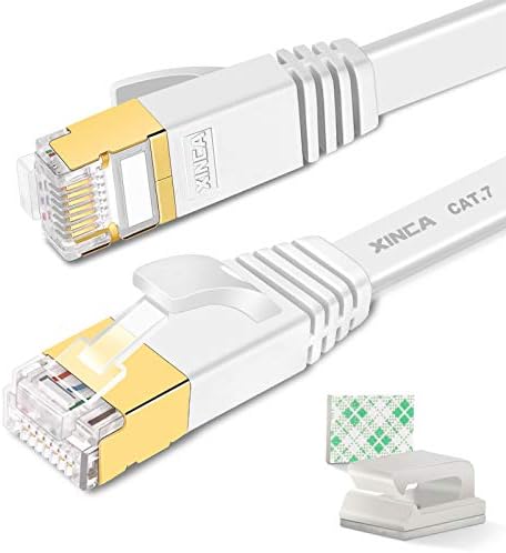 CAT 7 Cabo de Ethernet plano 50 pés de 50 pés, alta velocidade 10 GB LAN LAN NETURA DE REDE INTERNET CABO-XINCA Ethernet Cabo