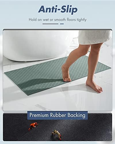 Amoami Bath-Mat, Ultra Fin Banheiro Rugs Runner, tapetes de borracha para banheiro não deslizante, tapete de banho absorvente