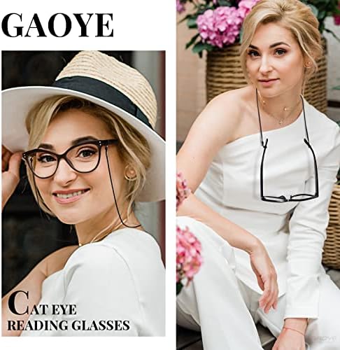 Gaoye 4 Pack Cat Eye Reading Glasses For Mull Men - Gravura elegante Leitores de luz azul Anti Glare/UV Ray