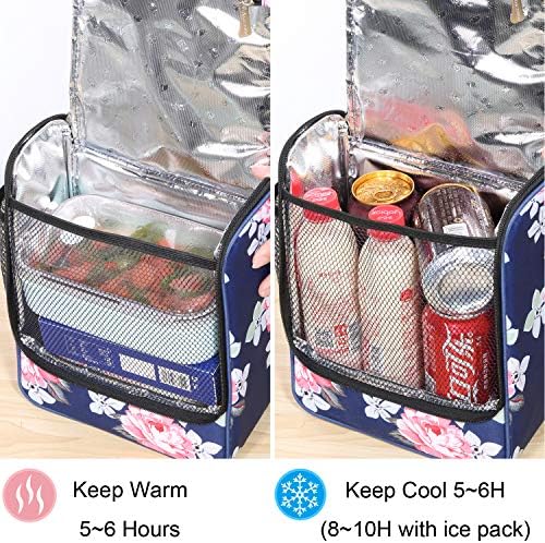Amersun Lanch Box Kids, Bags de almoço isolados homens homens, bolsa mais refrigerada para meninos adolescentes adultos, caixa de bento com bolso múltiplo para o trabalho de escritório de piquenique escolar, fácil de limpar