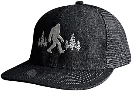 Bukesiyi Sasquatch Hat Bigfoot Bordado Chapéu Trucker Capinho de beisebol ajustável para homens Mulheres