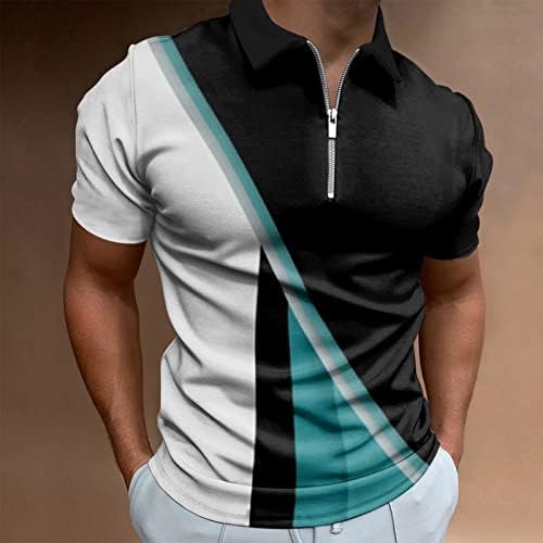 Camisas de pólo para homens, roupas de trabalho Stripe criativo de impressão 3D da camisa de manga curta masculina