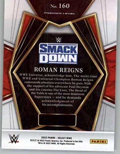 2022 Panini Select WWE 160 Roman Reigns Premier Level SmackDown Wrestling Trading Card