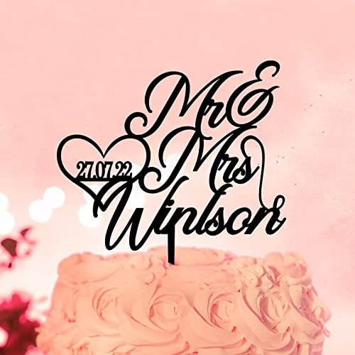 Mr e Sra. Engajamento Casamento Caketopper Decorações de bolo de casamento personalizadas Casamento para casais Presentes