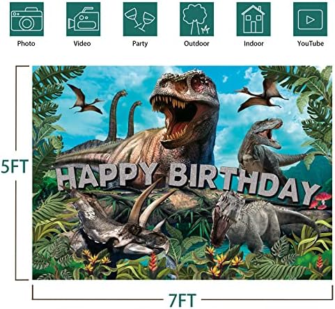 Cenário de dinossauros, dinossauros de 7x5 pés de fundo de dinossauros de dinossauros decoração de festa da festa