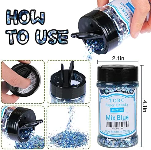 Torc Black Glitter Glitter 4 oz Glitter para resina Artes Artes Festival Cosmético Festival 1/10