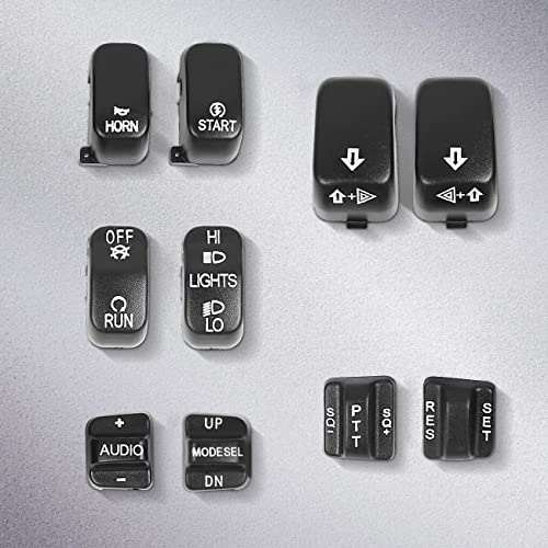 Aufer 10pcs Botões de alojamento do interruptor de controle preto de 10pcs Caps Compatíveis com Touring Electra Glide