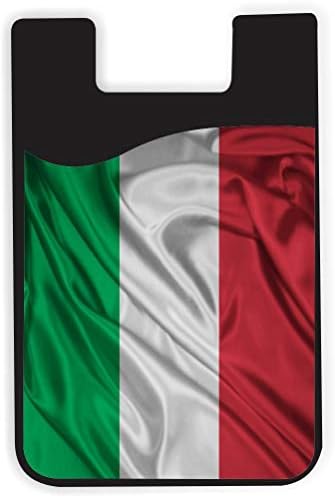 Design de bandeira da Itália - Bolsa de carteira de cartão de crédito adesivo de silicone 3M para casas de telefone para iPhone/Galaxy
