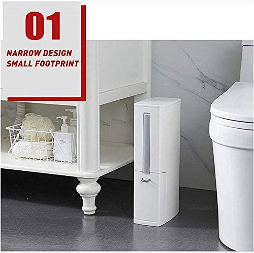 Pincel de vaso sanitário e lixo de lixo, pincel de suporte de banheiro de 4 em 1 banheiro com escova de banheiro e suporte multifuncional Bend, para banheiro -white
