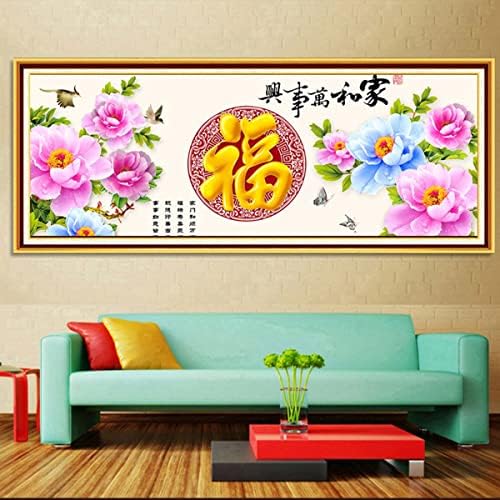 Instarry 5D Diamond Pintura de tamanho grande broca completa de personagem chinês Mosaico Bordado de Arte da parede Decoração de artesanato Kits 39,4x15,7 polegadas