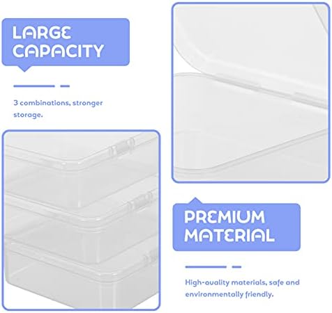 Coheali recipiente limpo recipiente limpo 6 pcs Claro de casos modulares de plástico transparente Case de recortes