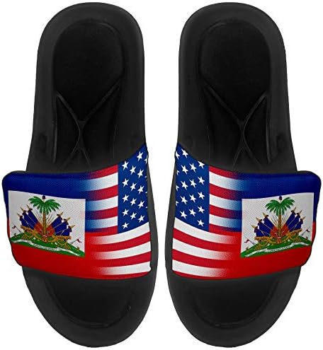 Sandálias/slides de slides/slides expressos para homens, mulheres e juventude - bandeira do Haiti - Haiti Flag