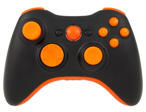 Black/Orange Xbox 360 Modded Controller Cod Ghost, MW3, Black Ops 2, MW2, Mod Gamepad LEDs