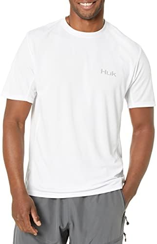 Ícone masculino Huk x camisa de pesca de manga curta com proteção solar