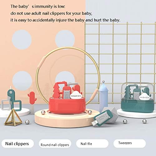 Zanzan Fingnail Clippers Kit Kit de unhas de bebê, um conjunto de cuidados com unhas de bebê de 5 em 1 com estojo fofo,
