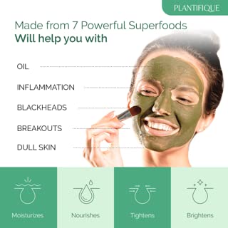 Plantifique Cuidados da pele coreanos Máscara de desintoxicação com abacate e superfoods - Máscara de argila Dermatologista