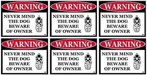 Engraçado, sem invasão de aviso adesivo de segurança, não importa o cão, cuidado com o proprietário de 6 pacote, sinal de adesivo da