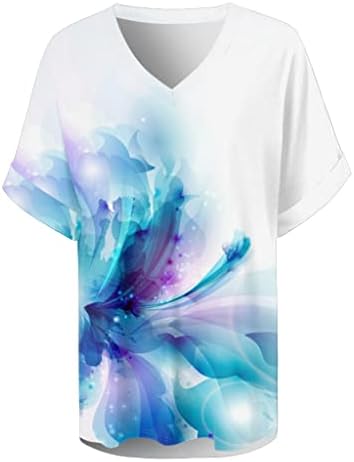 Camisetas de manga curta casual da moda Casual Camisetas quadradas de pescoço quadrado gradiente de plus size tampes leves de verão para mulheres