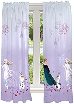 Disney Frozen 2 Kids Room Janela Curtain Painéis de cortinas conjuntos de cortinas, 82 em x 63 pol.