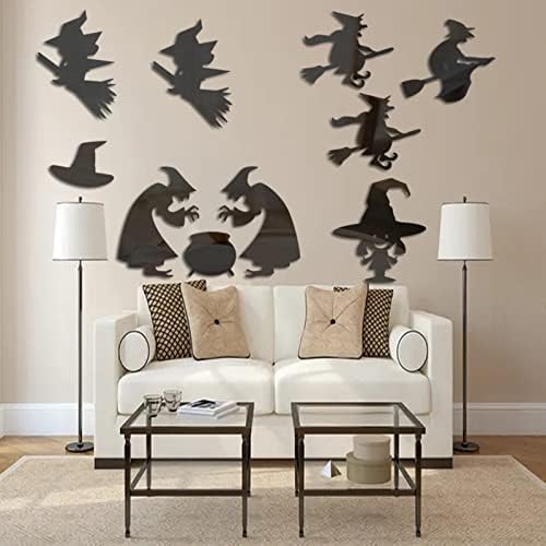 1set 12pcs horror Halloween impermeável acrílico decoração de parede adesivos de halloween halloween hallowen forma diy adesivos