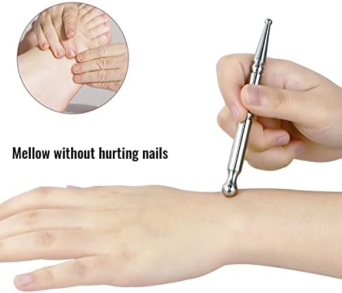 1 PCS Pen de massagem de acupuntura de aço inoxidável, ferramenta de massagem de tecido profundo de caneta de caneta profunda de ponta