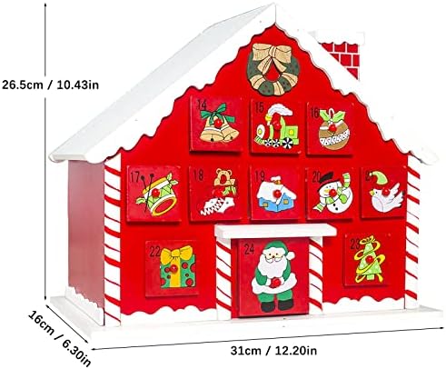 Decoração de Natal pintada com telhado de neve de neve contagem regressiva decorações de caixa de armazenamento Decorações