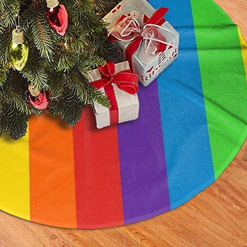 LVESHOP Rainbows Stripes Salia de árvore de Natal vertical 30 Luxo redondo de tapete externa de tapete externo rústico decorações de férias de árvore de Natal rústico