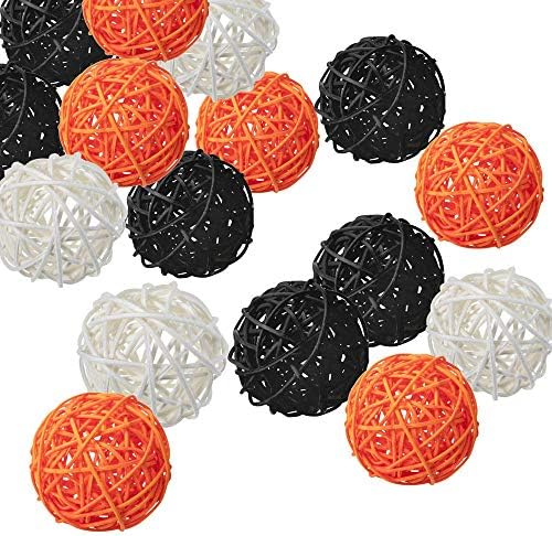 Zorpia 15pcs Wicker Rattan Balls Decorative Orbs Vase Cheio para artesanato, festa, decoração de Halloween, decoração de mesa de casamento,