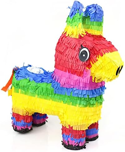 Giftexpress 16 polegadas Rainbow Donkey Pinata, Rainbow Llama Pinata para Festa de Aniversário de Crianças, Cinco de Mayo, Festas