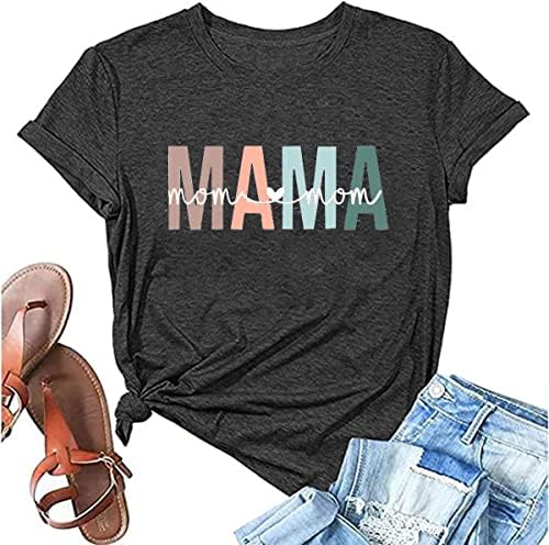 Mama camisas para mulheres camisas mamãe camisetas do dia das mães Presente casual de manga curta camisetas