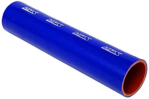 HPS HTST-412-Blue Silicone Alta temperatura de 4 camadas de tubo reforçado Mangueira de acoplador, pressão máxima de 30 psi, comprimento de 12 , 4,12 ID, azul