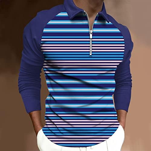 XXBR 2022 Novas camisas de pólo para homens, zíper para cima Manga longa colorido de colorido de retalhos de golfe tops casuais