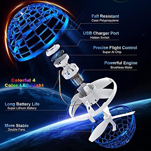 Brinquedos de bola voadora, orb nebulosa mágica, globo moldam o mini drone MAGIC Controller, RGB Lights Spinner 360 girando OVNIs giratórios