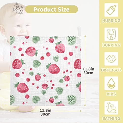 Vvfelixl Strawberries Baby Burp panos, panos de musselina de bebê para meninos meninas, algodão para bebês para bebês recém -nascidos