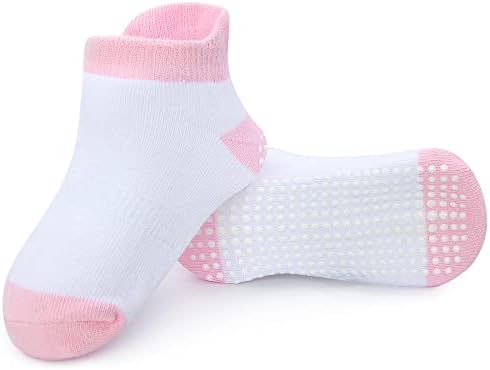 12 pares bebê não deslize meias de tornozelo com solas de pilotos não derravados para bebês meninos para crianças recém -nascidas meninos