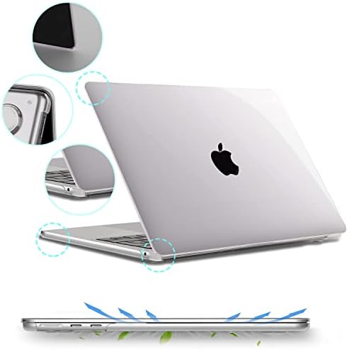 B Belk Compatível com MacBook Air 13,6 polegadas Estojo 2022 2023, MacBook Air M2 Caso A2681 com exibição de retina líquida e id de toque, capa de concha dura plástica e capa e protetor de tela, cristalino claro