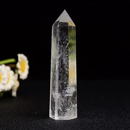 Wuwuyoushi grande varia de cristal de quartzo clara natural / 3,34-3.54 Crying Crystal Tower / 6 Chakra Crystal Point para Chakra Reiki Terapia Decoração de Casa Decoração Presente Presente