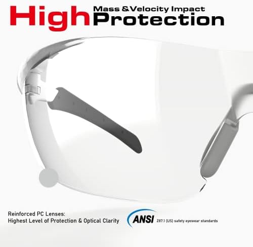 Óculos de segurança anti nevoeiro impactáveis, branco/preto e preto/laranja