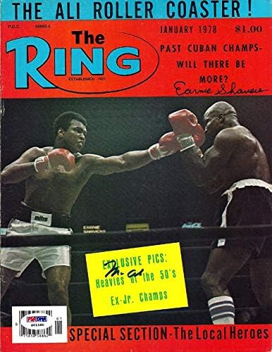 Muhammad Ali e Shaves Shavers autografados a capa da revista Ring PSA/DNA S01560 - Revistas de boxe autografadas