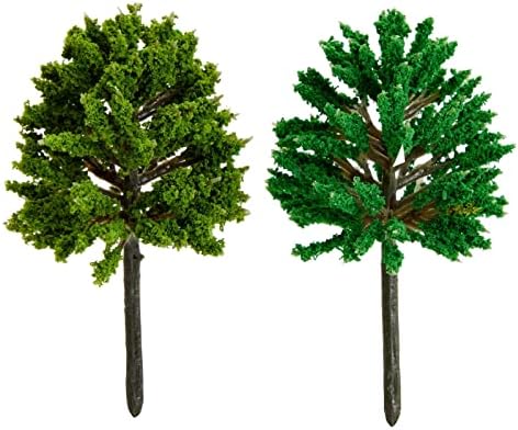55 peças de árvores modelo em miniatura para suprimentos de diorama, cenário, paisagem, projetos de bricolage, artes e ofícios,
