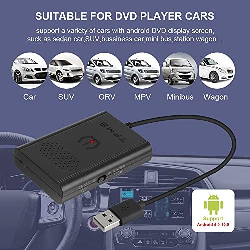 Liruxun USB Android TPMS para Radio de rádio de carro DVD GPS Sistema de monitoramento de pressão dos pneus com 4 sensores externos internos