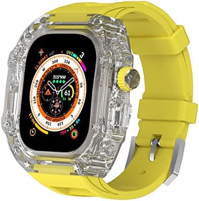 Kit de mod de esporte urbano maalya para apple watch ultra 49mm séries 8 7 6 5 4 sea de pulseira de faixa strap bandeira leve capa