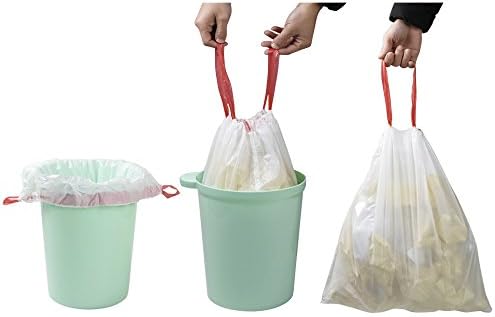 Doryh 7 galão de sacos de lixo brancos, sacos de lixo médios, 2 rolos/120 contagens