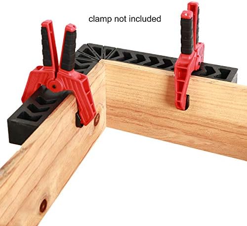 Kinjoek 4 PCs 8 polegadas de 90 graus quadrados de posicionamento, pinça de ângulo reto carpinteiro de madeira Ferramenta quadrada de aperto para molduras, caixas, armários ou gavetas, preto